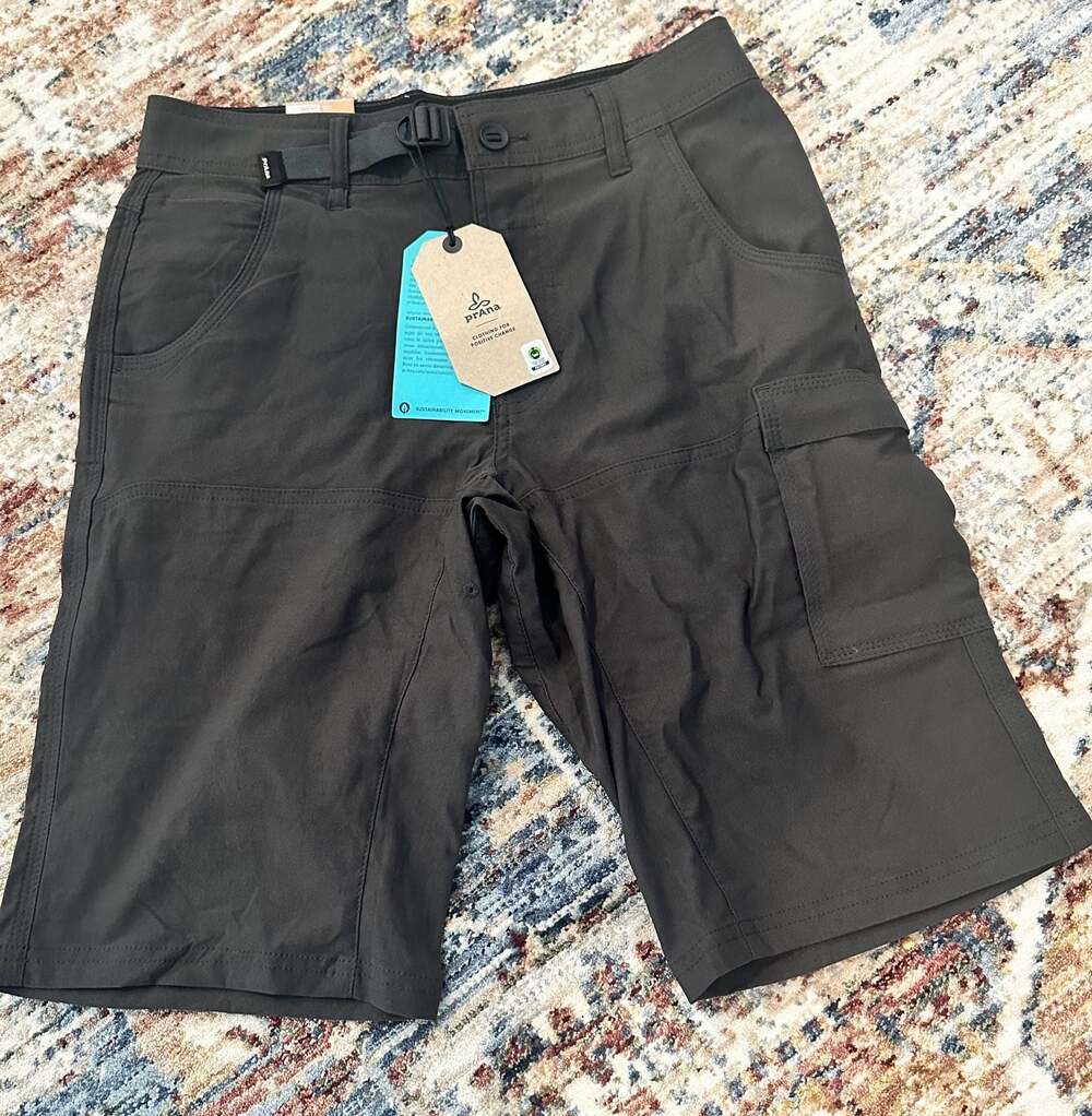 prAna Men's Stretch Zion Short II Dark Iron